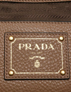 Prada Vitello Phenix Cognac Brown Shopping Tote Bag 1BG865