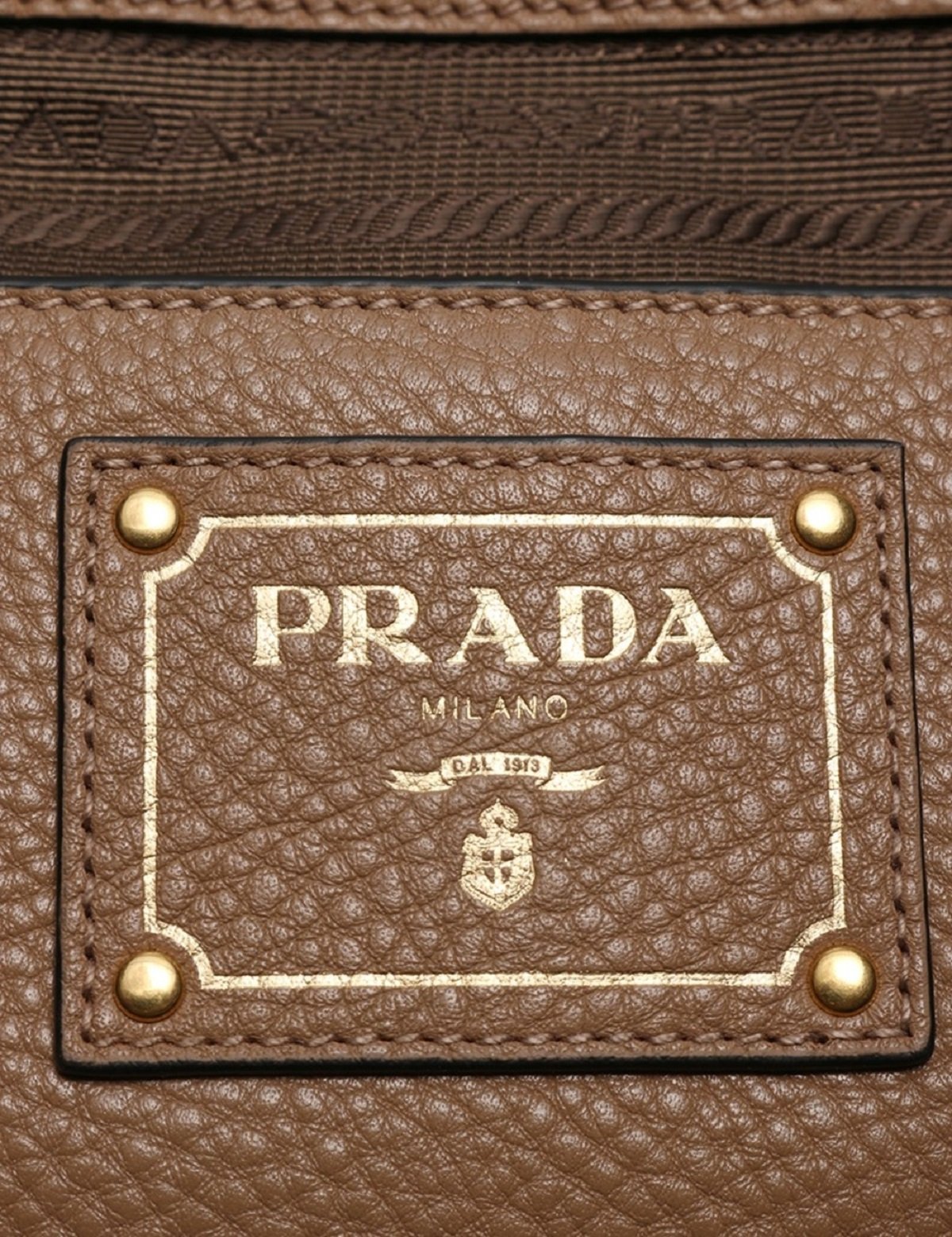 Prada Vitello Phenix Cognac Brown Shopping Tote Bag 1BG865