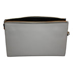 Prada White Saffiano Leather Gold Hearts Pouch Wristlet Bag 1NE007