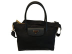 Prada Tessuto Nylon Saffiano Leather Black Shopping Tote Bag 1BA106