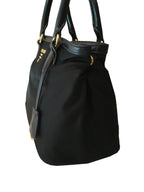 Prada Tessuto Nylon Black Saffiano Medium Handbag Satchel 1BA173