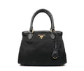 Prada Tessuto Nylon Black Saffiano Medium Handbag Satchel 1BA173