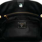 Prada Black Vitello Phenix Leather Shopping Tote Bag 1BG865