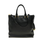 Prada Black Vitello Phenix Leather Shopping Tote Bag 1BG865