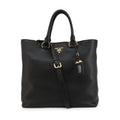 Prada Black Vitello Phenix Leather Shopping Tote Bag 1BG865