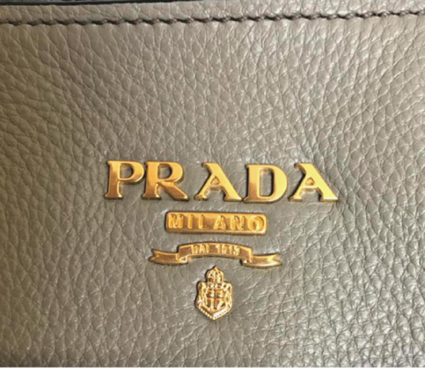 Prada Gray Vitello Phenix Shopping Tote Bag 1BG865