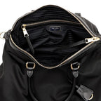 Prada Black Tessuto Nylon Calf Leather Trim Satchel Tote Bag 1BC060