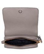Prada Vitello Phenix Argilla Grey Leather Flap Crossbody Bag 1BD163