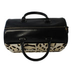 Saint Laurent 12 Hour Calfskin Leather Pony Hair Duffle Bag 533480