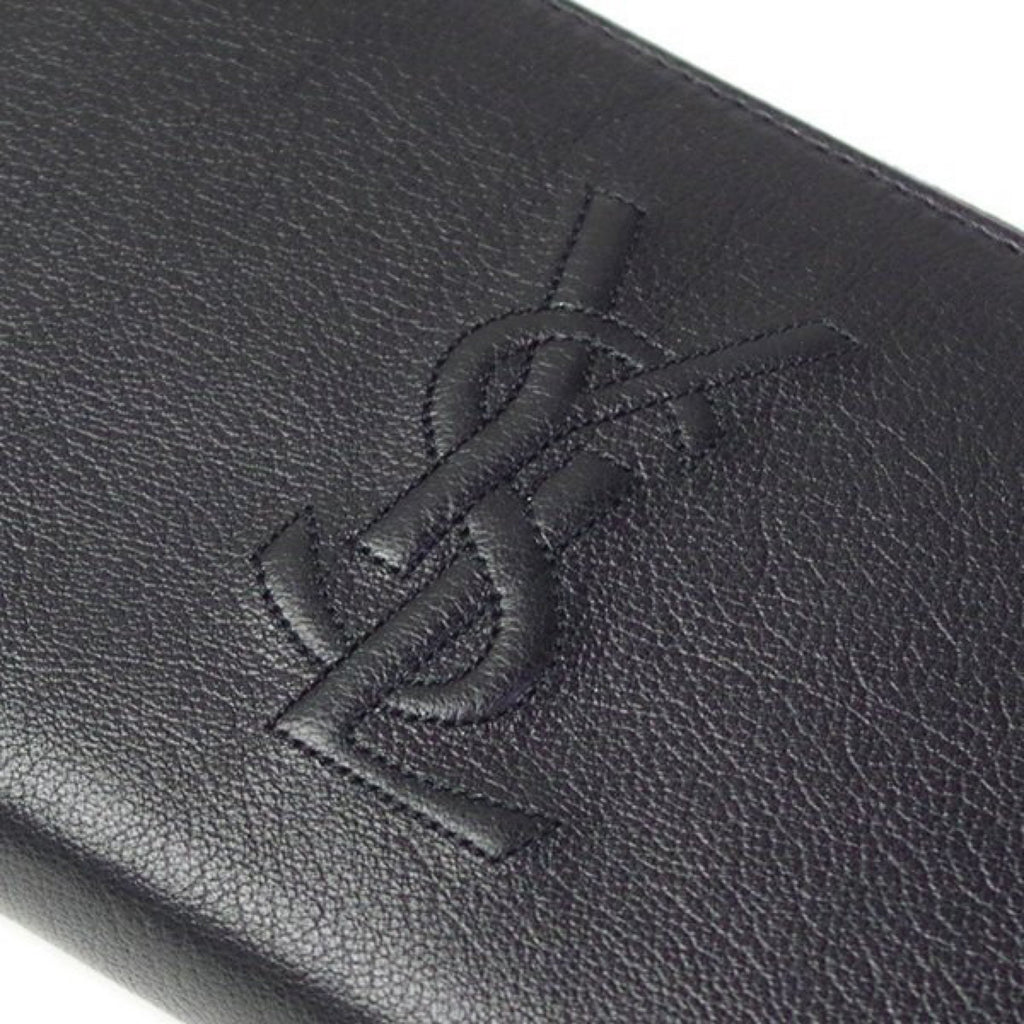 Saint Laurent Black Belle De Jour Leather Zip Around Wallet 568995