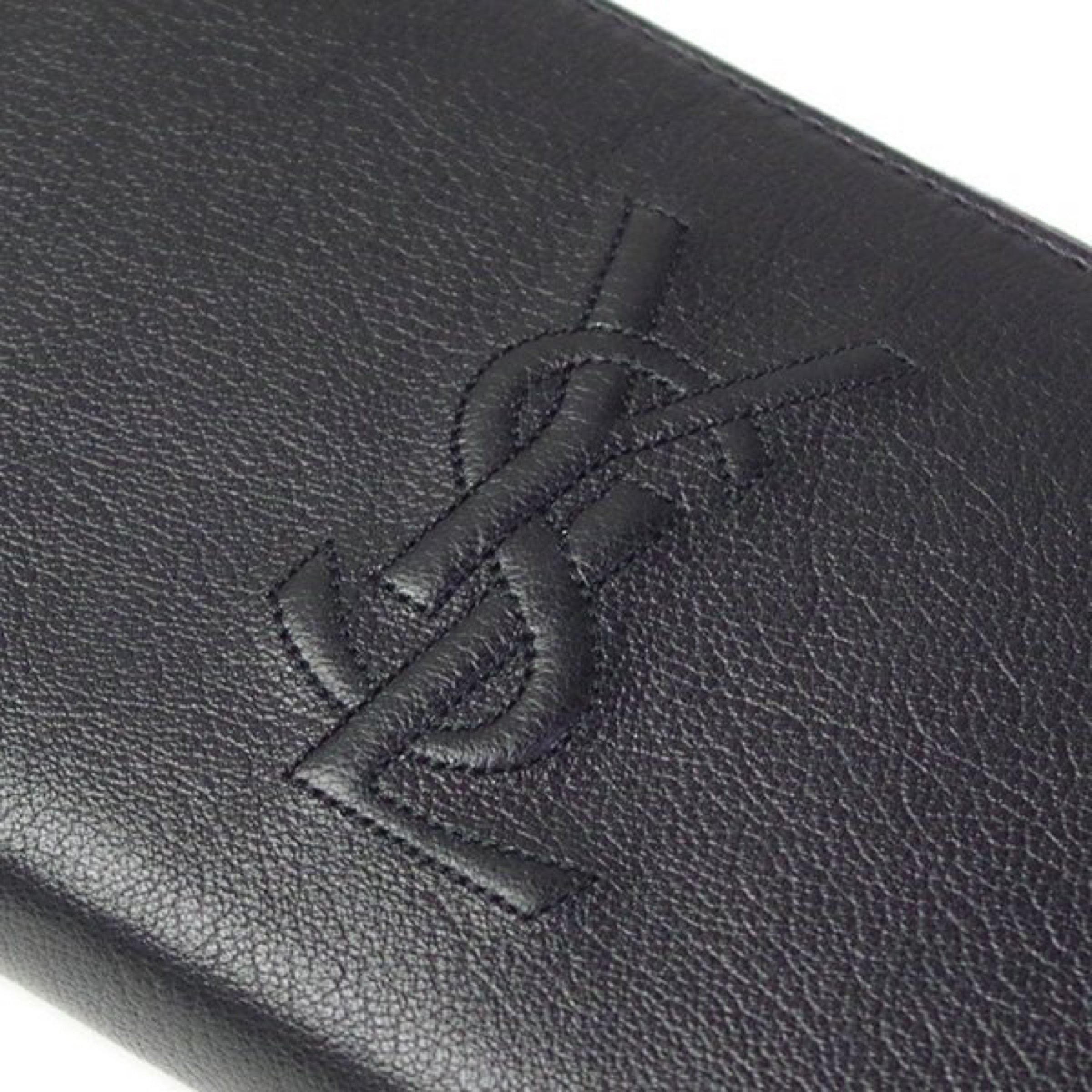 Saint Laurent Black Belle De Jour Leather Zip Around Wallet 568995