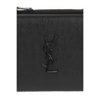 Saint Laurent Black Crocodile Calf Leather YSL Monogram Wallet 529875