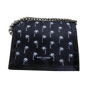 Saint Laurent Buffalo Palm Tree Black Nylon Chain Trifold Wallet 586279