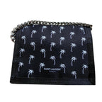 Saint Laurent Buffalo Palm Tree Black Nylon Chain Trifold Wallet 586279