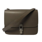 Saint Laurent Carre Taupe Ultra Soft Calf Leather Shoulder Bag 585060