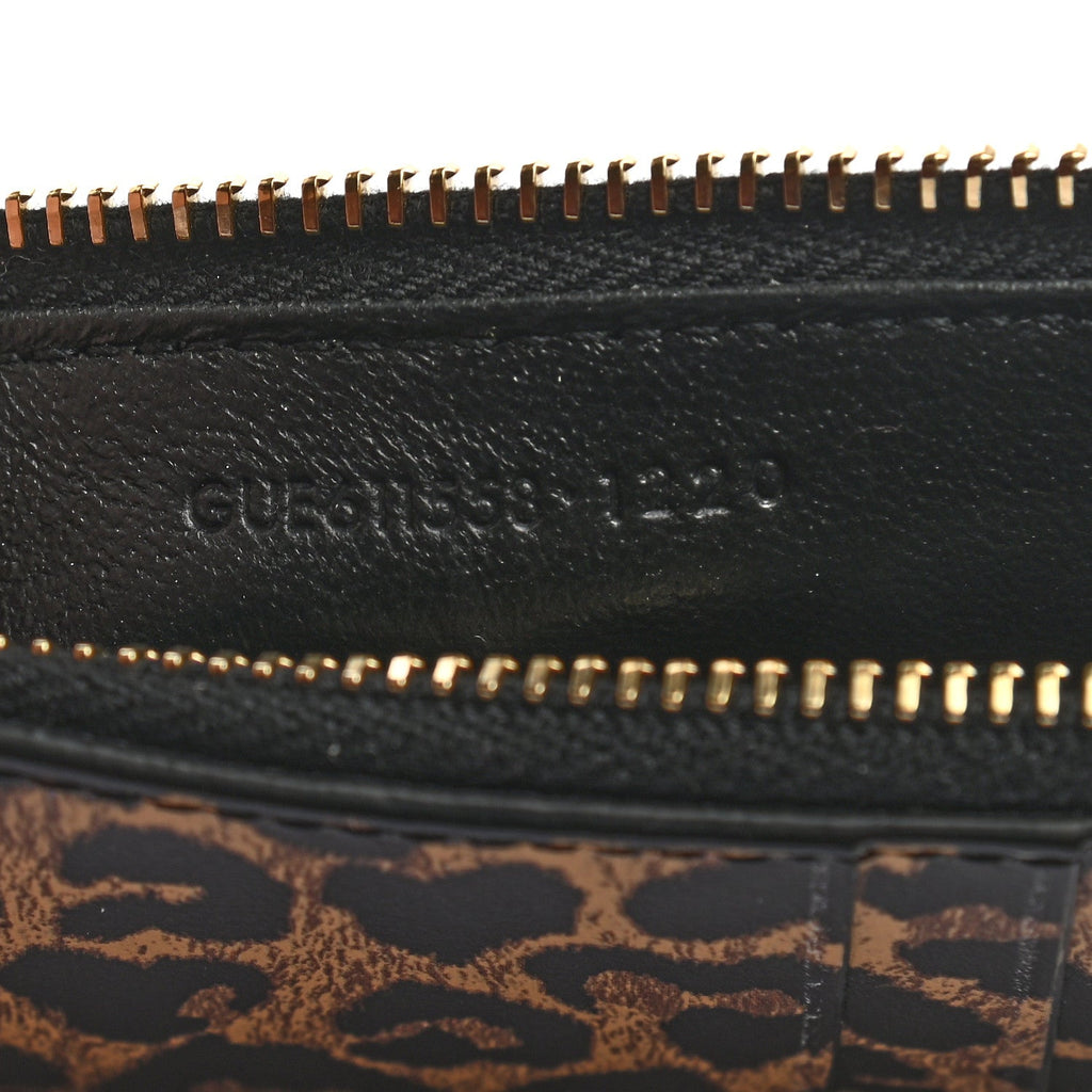 Saint Laurent Fragments Monogram Leopard Leather Wallet 611558