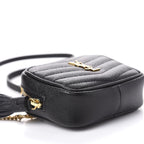 Saint Laurent Grain De Poudre Matelasse Monogram Baby Lou Camera Bag Black 635088