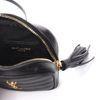 Saint Laurent Grain De Poudre Matelasse Monogram Baby Lou Camera Bag Black 635088