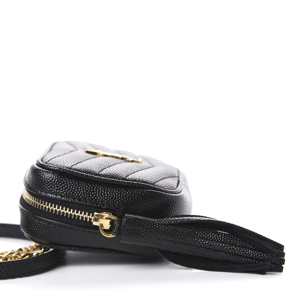 Saint Laurent Grain De Poudre Matelasse Monogram Baby Lou Camera Bag Black 635088