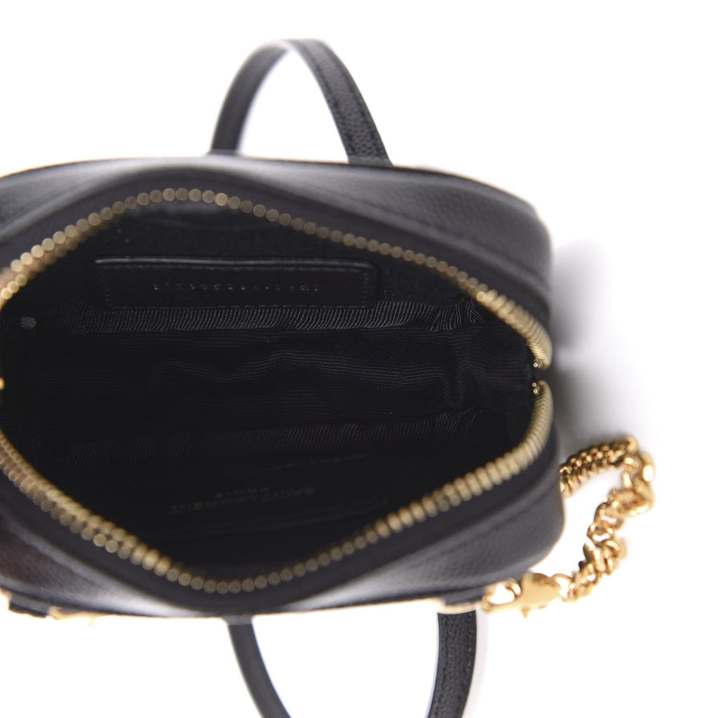 Saint Laurent Grain De Poudre Matelasse Monogram Baby Lou Camera Bag Black 635088