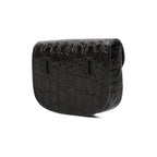 Saint Laurent Kaia Black Leather Croc Embossed Mini Belt Bag 634922