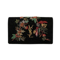 Saint Laurent Kate Black Suede Monogramme Embroidered Parrots 471286
