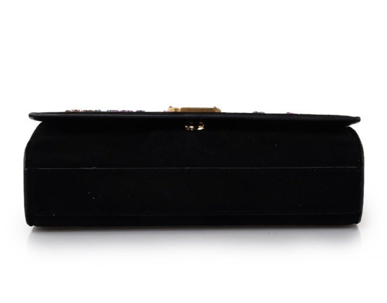 Saint Laurent Kate Black Suede Monogramme Embroidered Parrots 471286