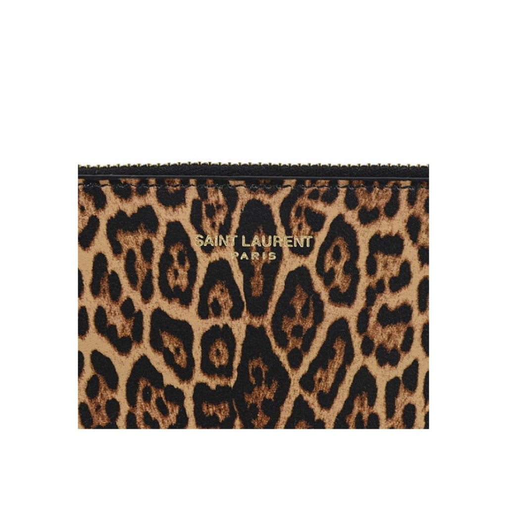 Saint Laurent Leopard Printed Calfskin Leather Small Pouch 635097