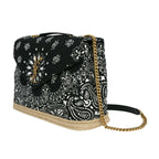 Saint Laurent Loulou Black Paisley Quilted Monogram Medium Shoulder Bag 487216