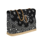 Saint Laurent Loulou Black Paisley Quilted Monogram Medium Shoulder Bag 487216