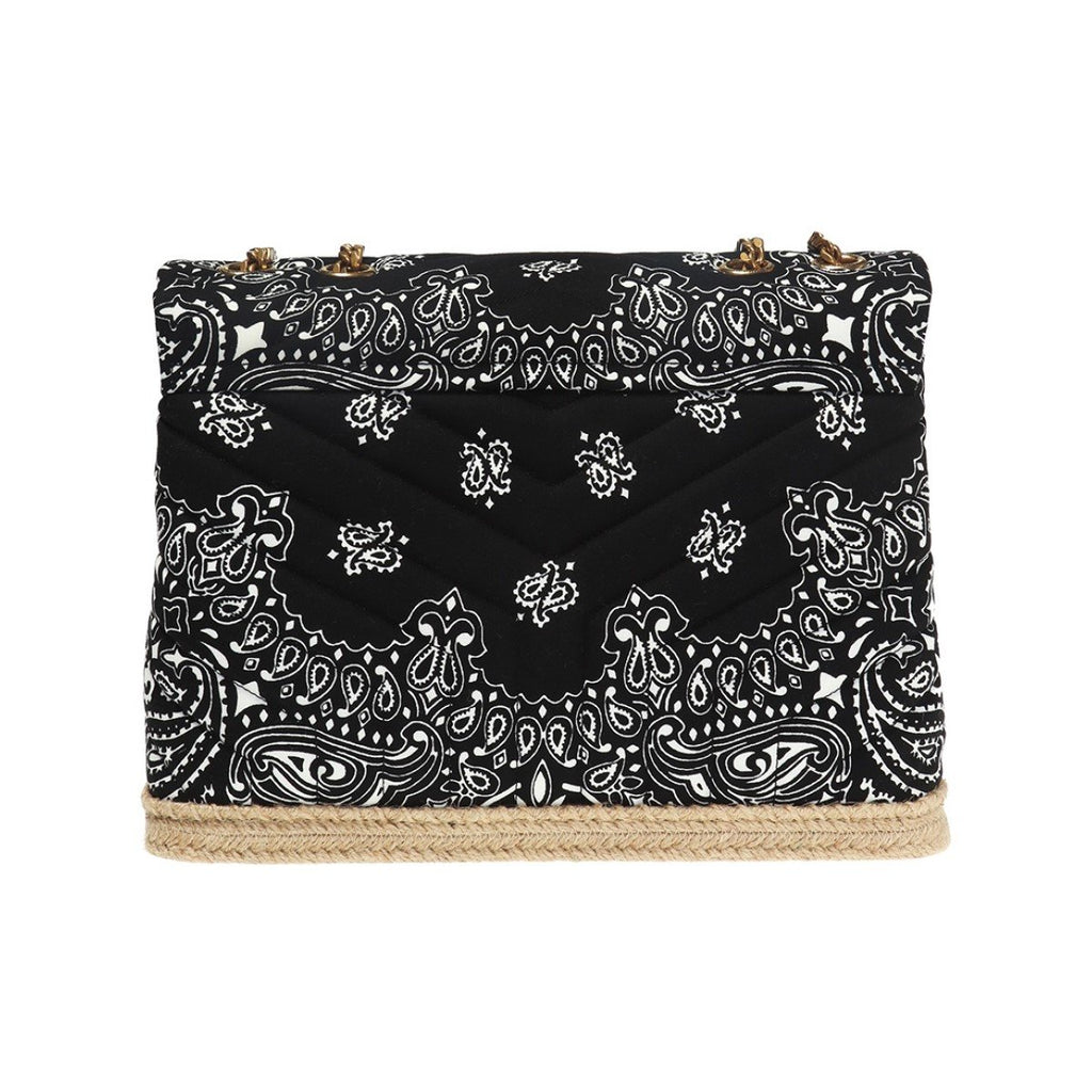 Saint Laurent Loulou Black Paisley Quilted Monogram Medium Shoulder Bag 487216