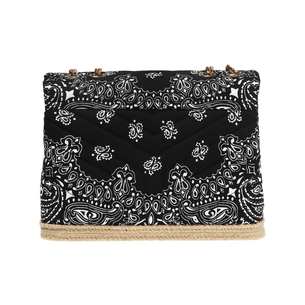 Saint Laurent Loulou Black Paisley Quilted Monogram Medium Shoulder Bag 487216