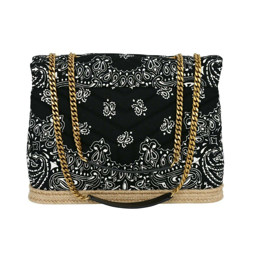 Saint Laurent Loulou Black Paisley Quilted Monogram Medium Shoulder Bag 487216