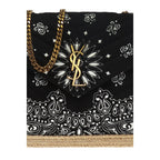Saint Laurent Loulou Black Paisley Quilted Monogram Medium Shoulder Bag 487216