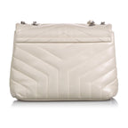 Saint Laurent Loulou Ivory Leather Matelasse Medium Shoulder Bag 458716