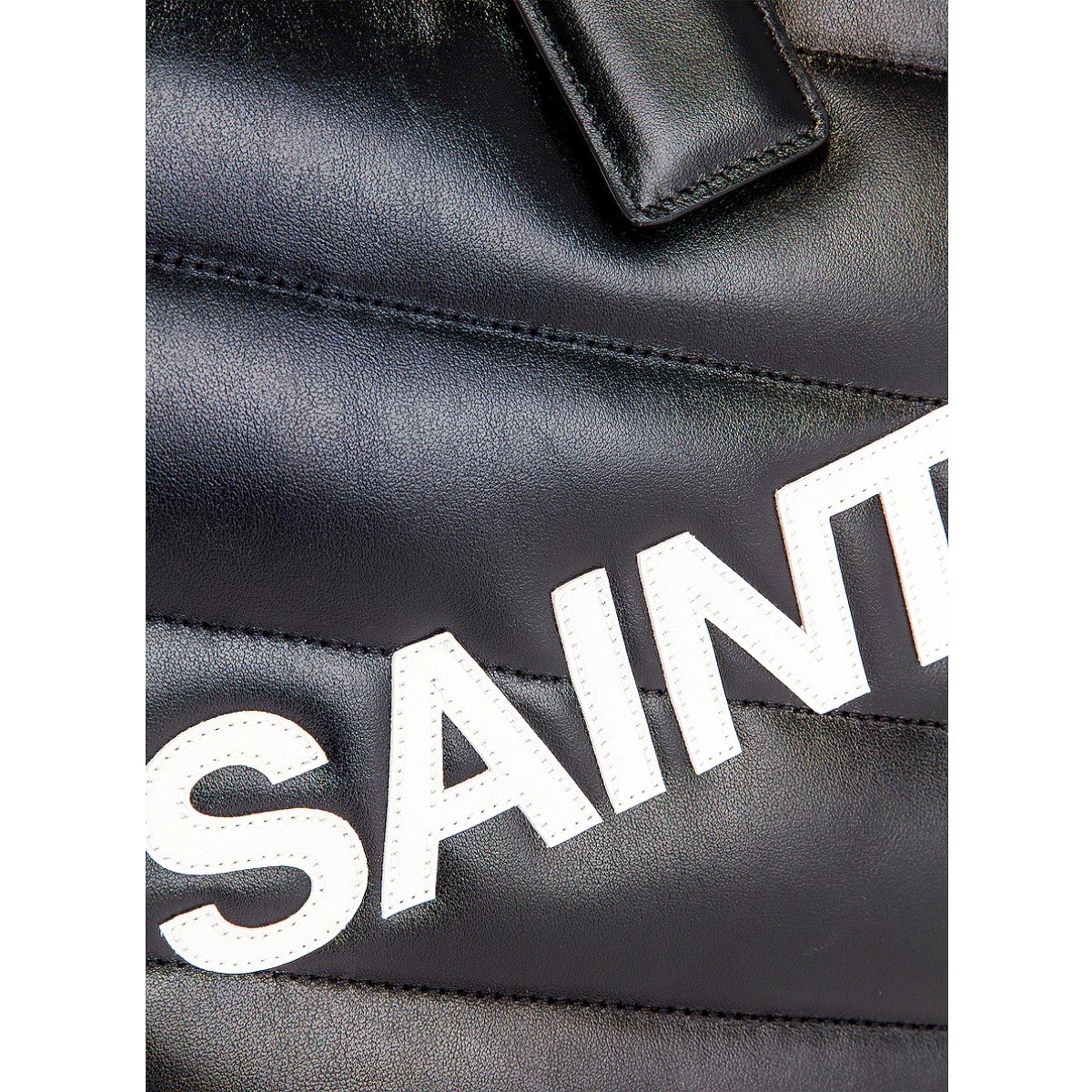 Saint Laurent Miles Logo Black Calf Leather Duffel Bowling Bag 525145