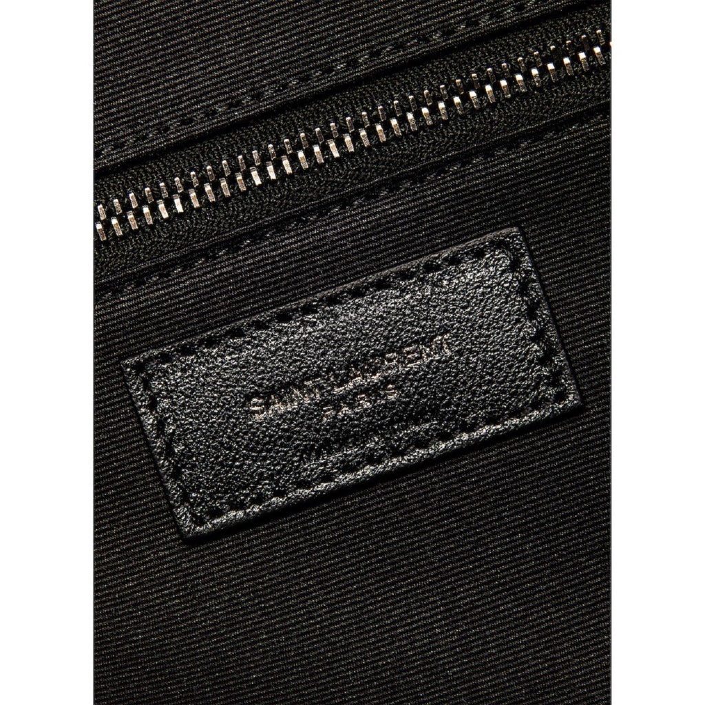 Saint Laurent Miles Logo Black Calf Leather Duffel Bowling Bag 525145