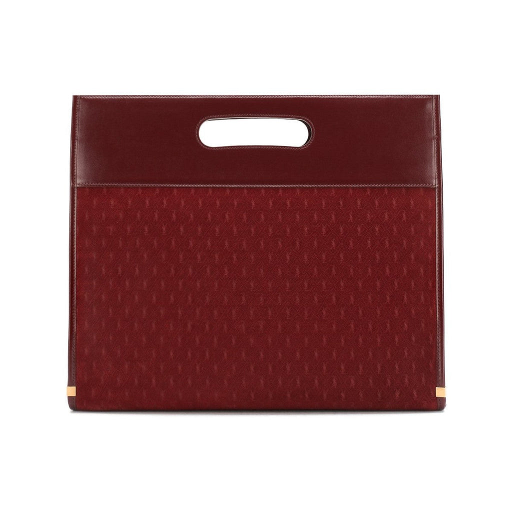 Saint Laurent Monogram King Palm Red Suede Tote Handbag 579609