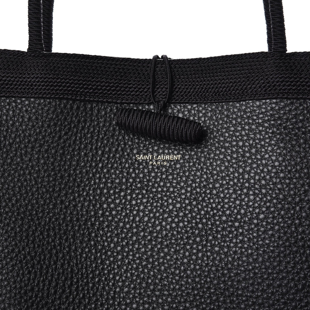 Saint Laurent Patti Black Grained Calfskin Leather Tote 553751