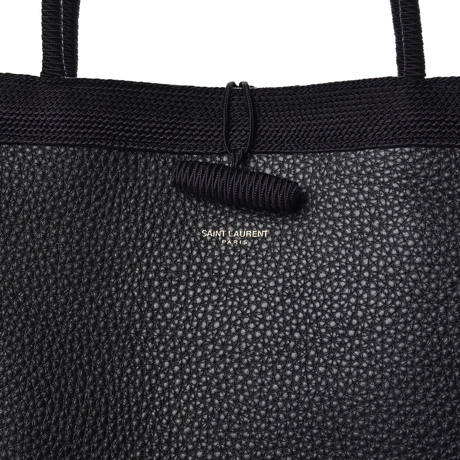 Saint Laurent Patti Black Grained Calfskin Leather Tote 553751