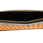Saint Laurent Rattan Black Leather Pouch Clutch Bag 635098