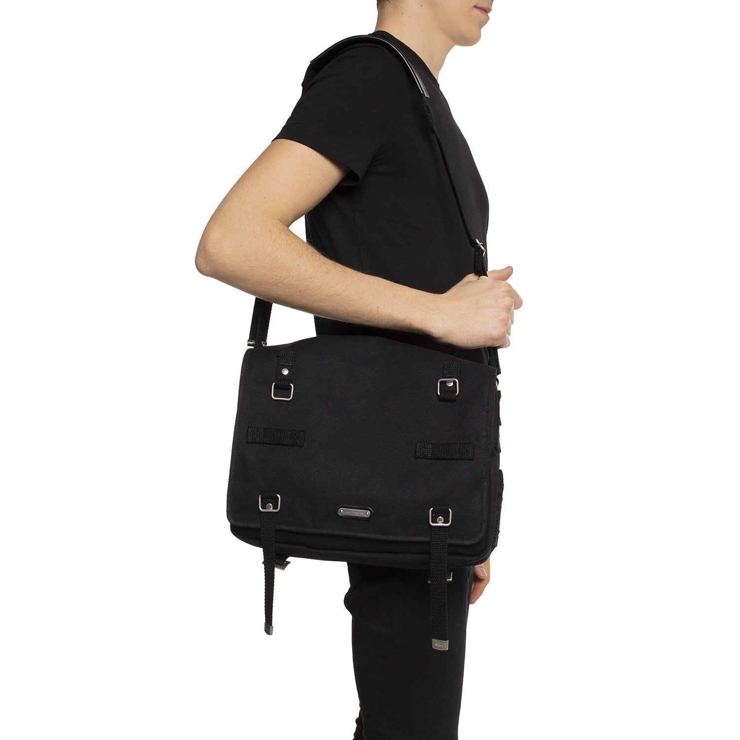 Saint Laurent Sac Army Black Canvas Messenger Bag 553972