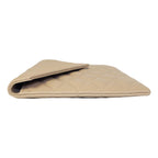 Saint Laurent Sade Logo Beige Leather Quilted Pouch Clutch Bag 636533