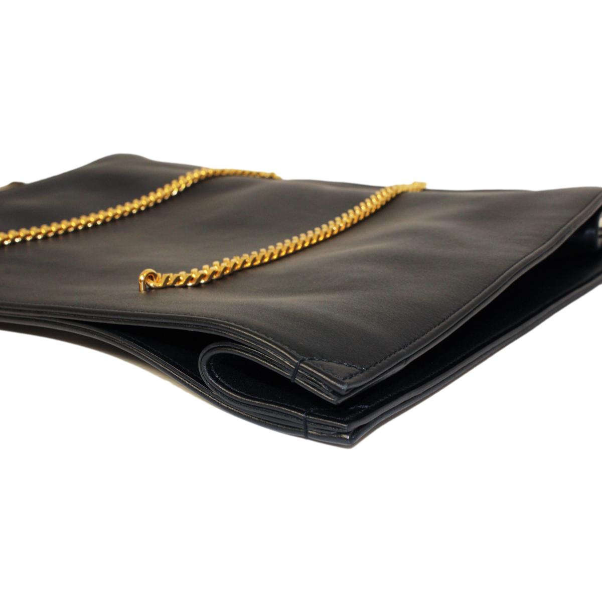 Saint Laurent Siena Ultra Lux Black Leather Chain Shoulder Bag 634799