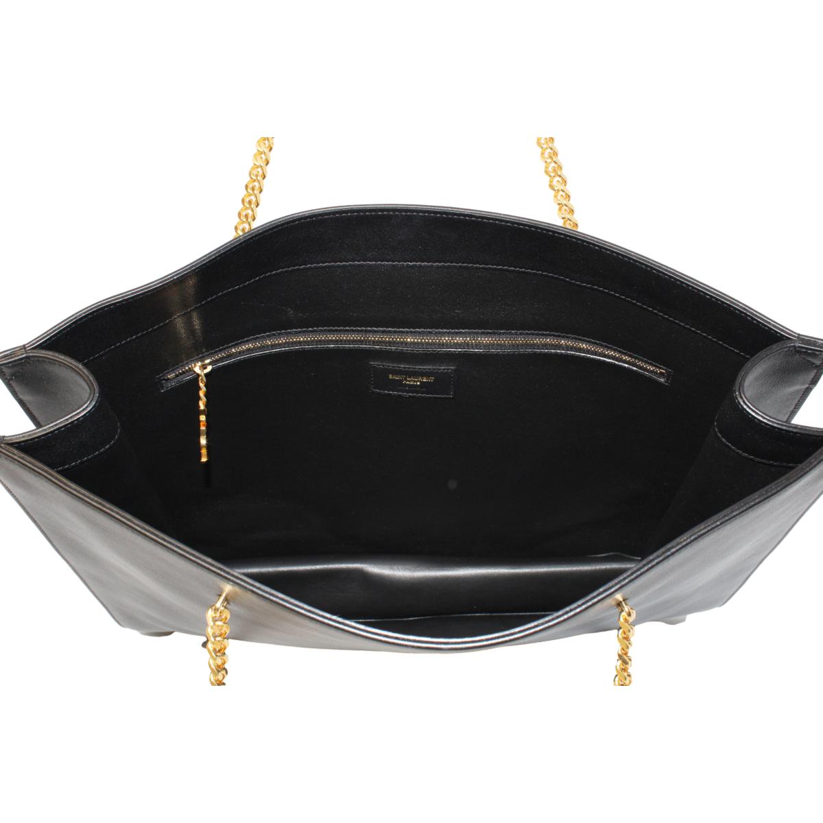 Saint Laurent Siena Ultra Lux Black Leather Chain Shoulder Bag 634799