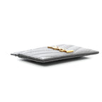 Saint Laurent Storm Grey Grain De Poudre Monogram Card Holder 423294