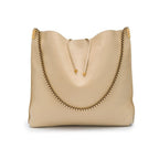 Saint Laurent Suzanne Beige Calfskin Leather Chain Hobo Bag 634804