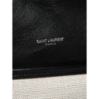 Saint Laurent Teddy White Coated Linen Drawstring Bucket Bag 551595