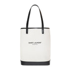 Saint Laurent Teddy White Coated Linen Drawstring Bucket Bag 551595