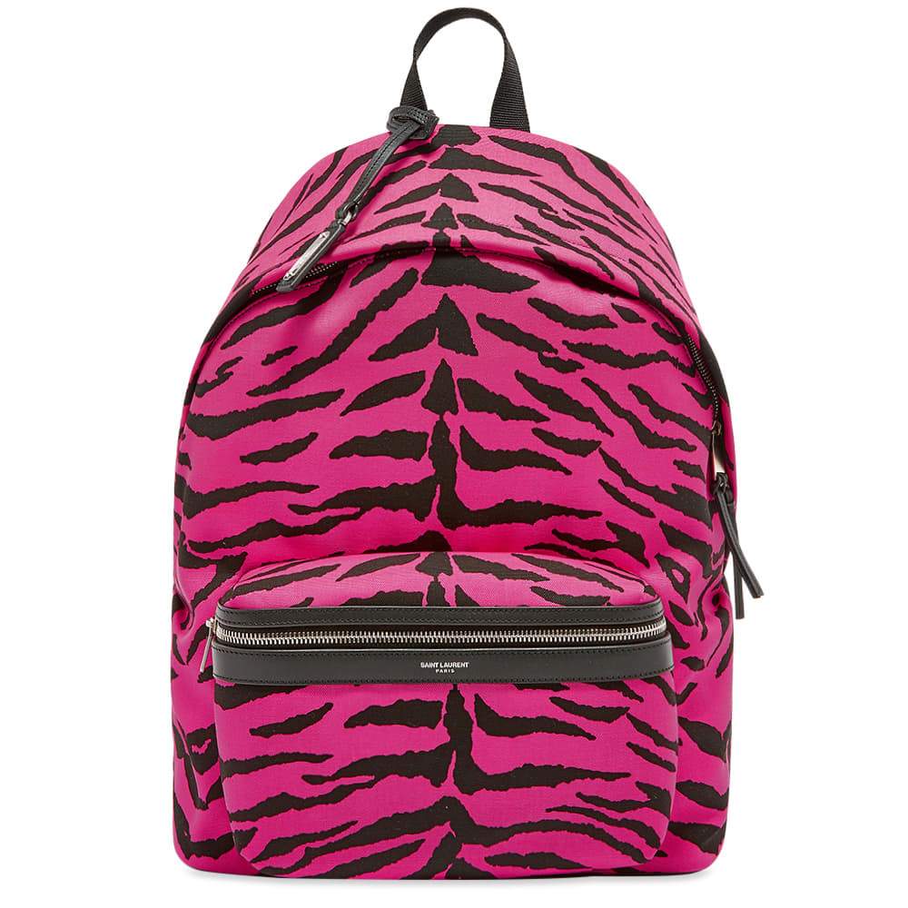 Saint Laurent Unisex Pink Zebra City Backpack 543967